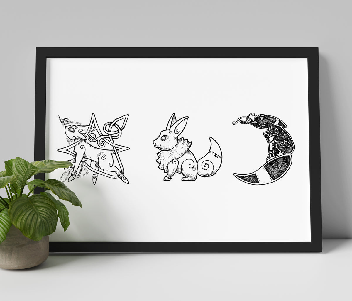 Pokémon Inspired Evolutions - Celtic Artwork - A4 Print